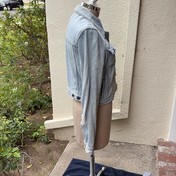 PAIGE distressed frayed adorable cropped jean jacket from Bloomingdale’s - Picture 9 of 15